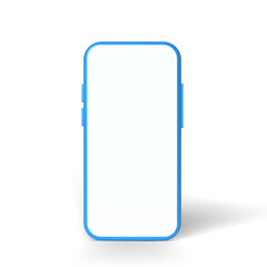 3d realistic Mock-up smart phone empty screen front view isolated on white background, vecto