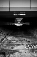 Black and white underpass
