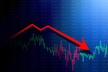 2d illustration Financial crisis concept, Economic Crisis. Business concept
