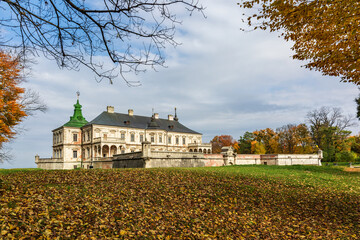 Palace with bastion fortifications. Pidhirtsi Castle is a residential castle-fortress located in the village of Pidhirtsi in Lviv region, Ukraine.