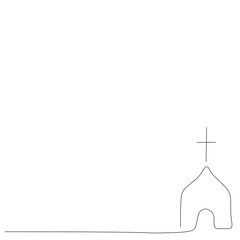 Church drawing on white background, vector illustration	