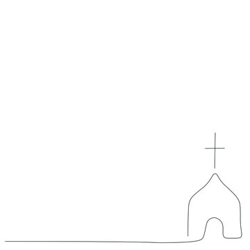 Church drawing on white background, vector illustration © Keya