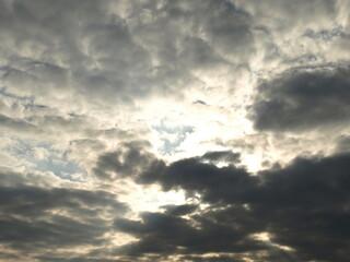 dramatic storm clouds with sunlight shinning