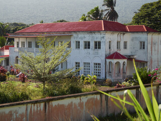 GRAND COMOROS, MORONI - JUNE 17, 2017: View at two floor house near the Serehini village.