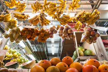 Mango banana fruit at the market in Singapore