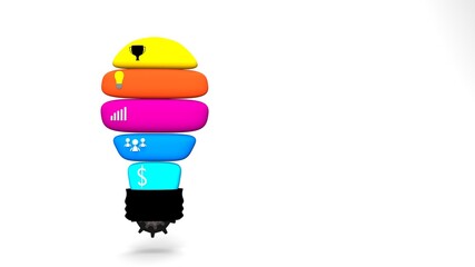 Obraz premium 3d light bulb infographic. Template for growth diagram, graph, presentation. Successful brainstorming.