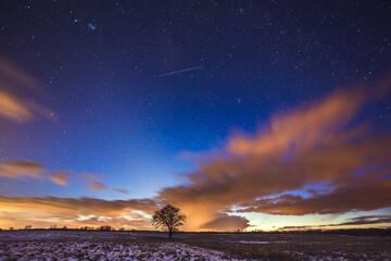 Fototapeta na wymiar Zodiacal Light with Milky Way from Lithuania