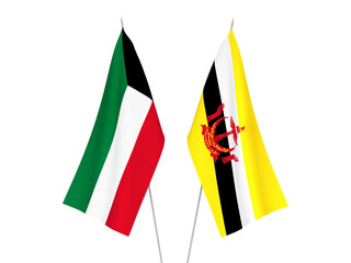 Obraz na płótnie Canvas Kuwait and Brunei flags