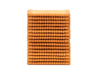 Stack of butter biscuits isolated on white
