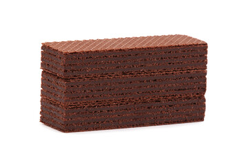 Cocoa wafers with chocolate filling isolated on white