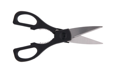Black scissors isolated on white
