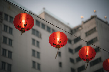 Chinese lamp in the festival at Chinatown Thailand.