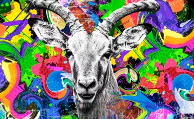 Poster Antelope  in africa color art © reznik_val
