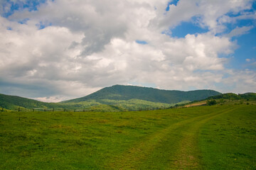 landscape in the Carpathian mountains near Svalyava, Ukraine