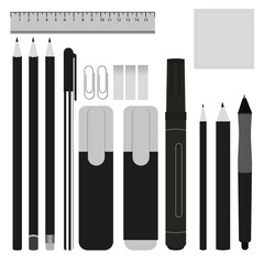 set of items stationery office collection