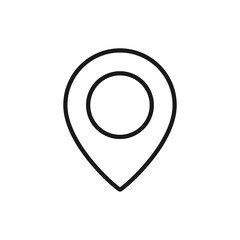 Location line icon. Map pin symbol. Pointer outline sign. Vector illustration isolated on white.