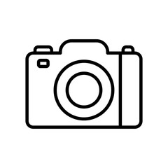 Camera line icon. Studio camera for photographer outline symbol. Vector isolated on white.