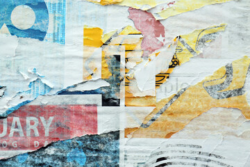 Different creased torn paper posters as background © New Africa