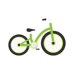 Bike kids icon. Bicycle colorful symbol. Green child bike sign. Vector illustration isolated on white © Віталій Баріда