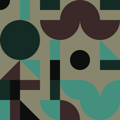 Creative seamless geometric pattern with vector shapes