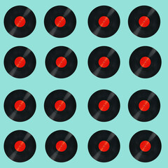 Record vinil pattern in blue background