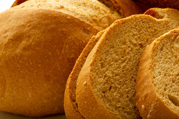 Sliced breads. Healthy food. Background texture.