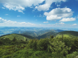 View from Beskydy mountains hill