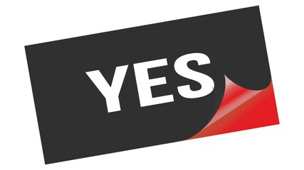 YES text on black red sticker stamp.