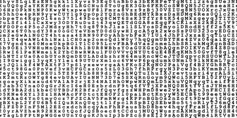 Random black digits and letters looking like code on white background, abstract illustration