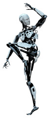 3D Rendering Male Robot on White