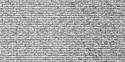 Random black digits and letters looking like code on white background, abstract illustration