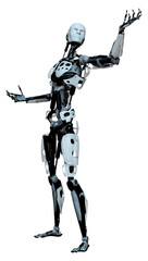 3D Rendering Male Robot on White