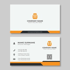 Creative business card with orange details