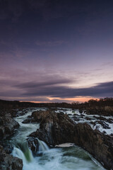 Dusk over Great Falls Park in Northern Virginia, about 30 minutes outside of Washington DC.