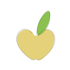 Apple fruit on white background, vector illustration