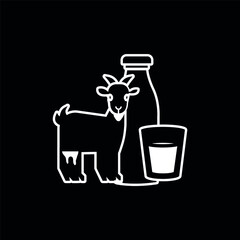 Vector image. Goat milk icon.