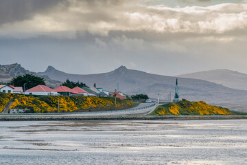 View from Stanley (also known as Port Stanley), the capital of the Falkland Islands. - obrazy, fototapety, plakaty