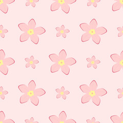 Seamless pattern with tropical plumeria flower. Vector illustration.