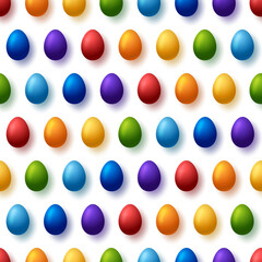 Rainbow easter eggs seamless pattern. Happy easter symbols collection vector colorful eggs. gift stylized various colored eggs, traditional holiday illustration