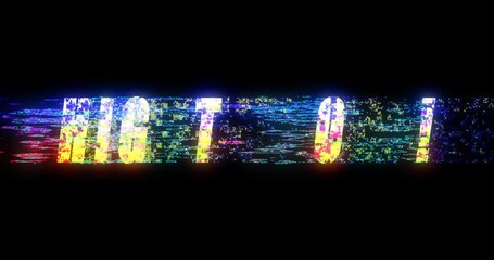 HIGHT SCORE text with Glitch effect. Animation vintage video game screen with words HIGHT SCORE written. 4K Video motion graphic animation with alpha channel - Powered by Adobe