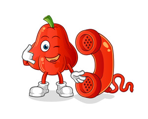 water apple call mascot. cartoon vector