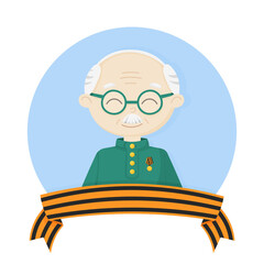 Vector illustration of grandfather. Labor veterans, Victory Day - May 9. Peace Labor may. Memorial Day for Servicemen. February 23. Defender of the Fatherland Day. Elderly soldiers. Designed for