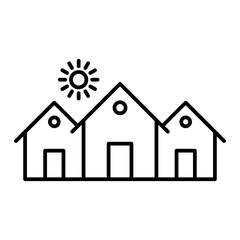 Vector Residential Area Outline Icon Design