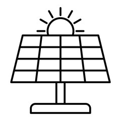 Vector Solar Energy Outline Icon Design