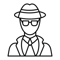 Vector Spy Outline Icon Design