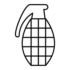 Vector Hand grenade Outline Icon Design