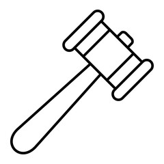 Vector Hammer Outline Icon Design