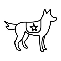 Vector Police dog Outline Icon Design