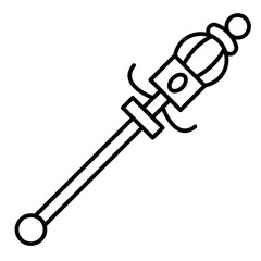 Vector Scepter Outline Icon Design
