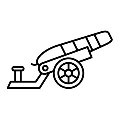 Vector Cannon Outline Icon Design